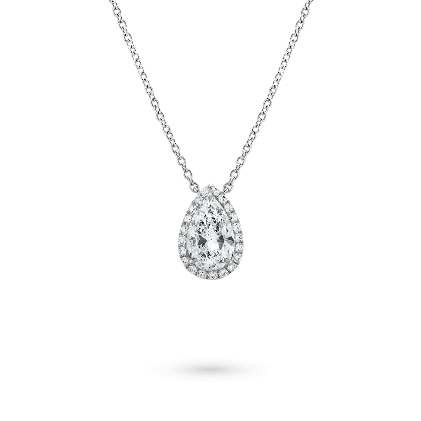 Pear-Shaped Diamond Micropavé Pendant on a chain