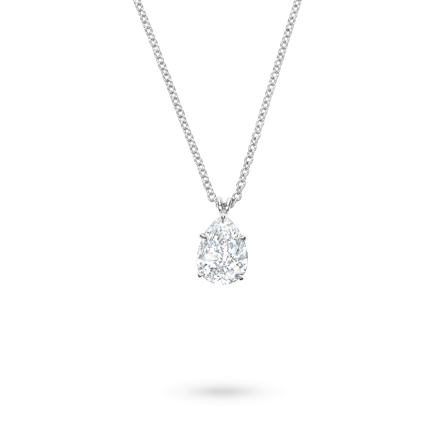 Pear-Shaped Diamond Solitaire Pendant on a chain