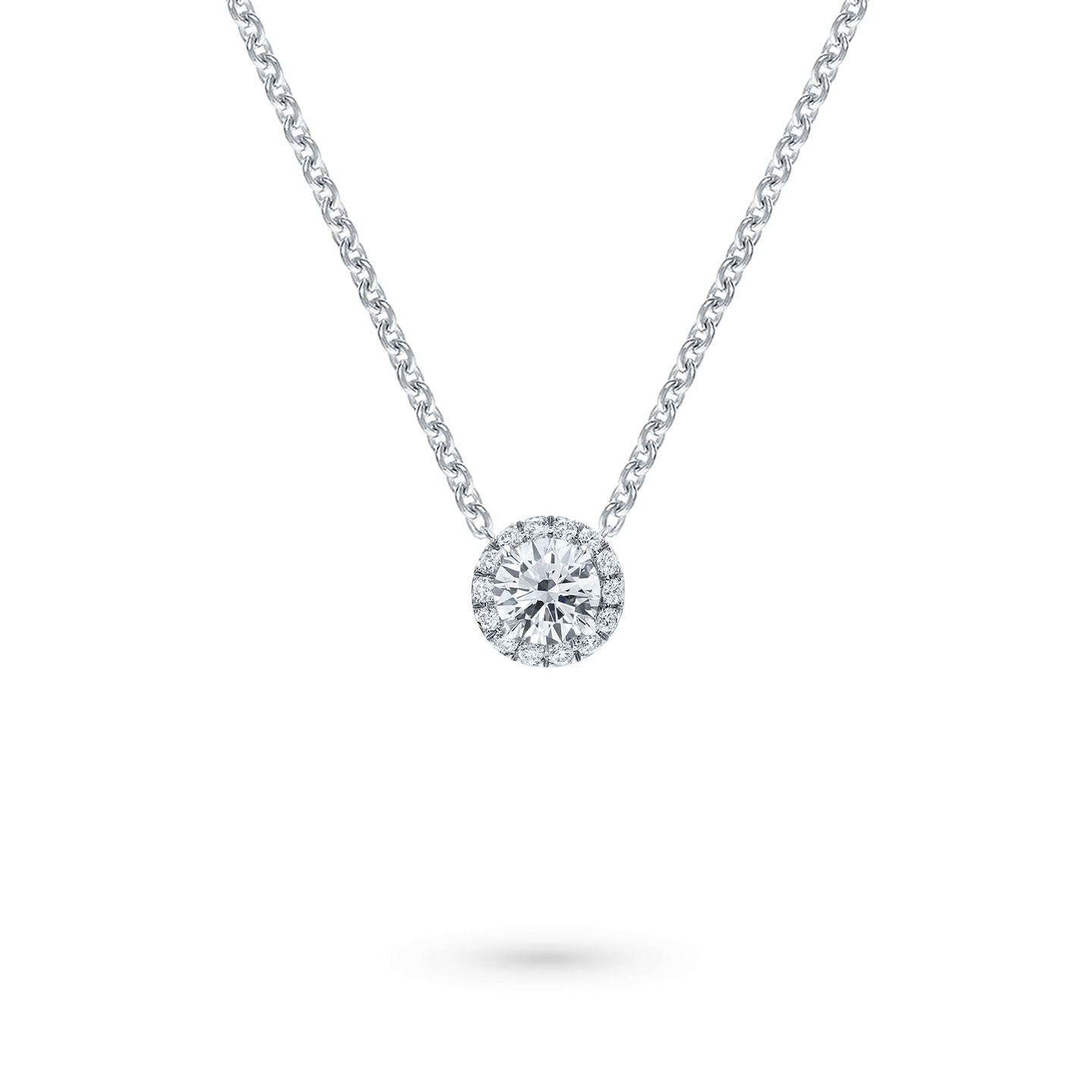 Round Brilliant Diamond Micropavé Pendant on a chain