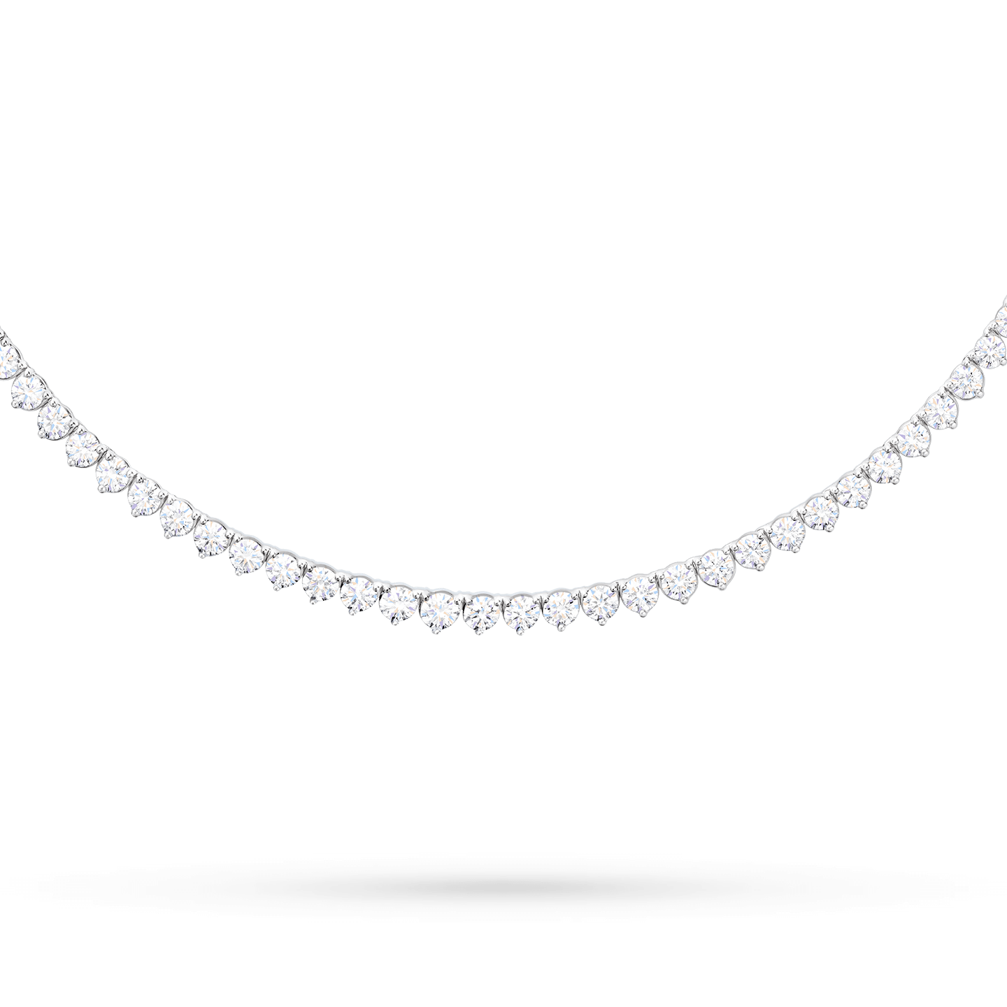Close-up view of the Round Brilliant Riviere Diamond Necklace
