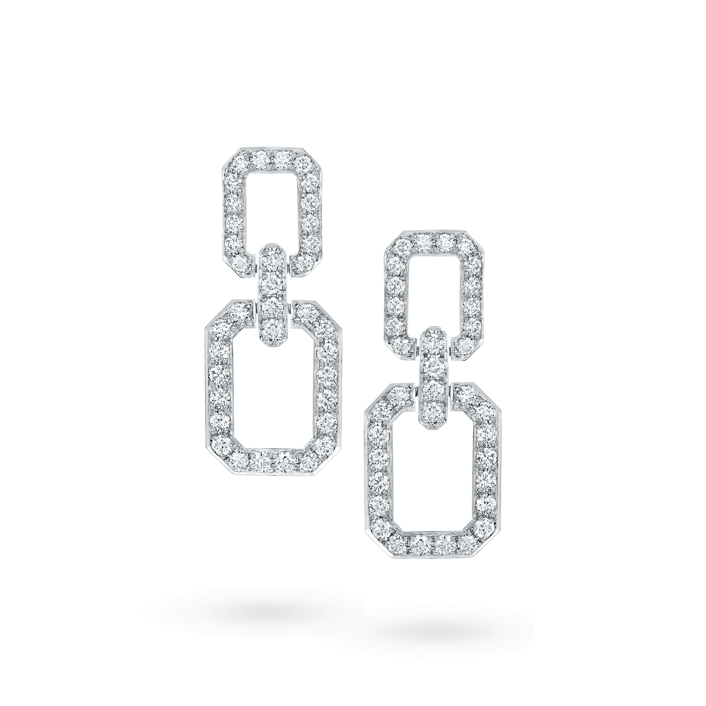Front view of the Diamond Links Medium Earrings