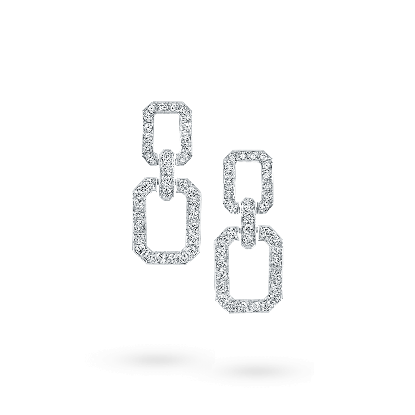 Front view of the Diamond Links Small Earrings