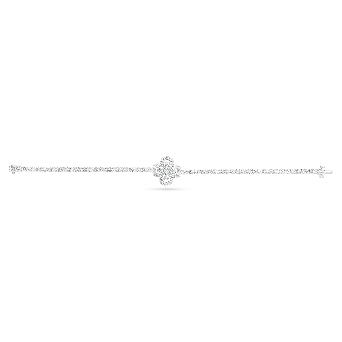 Full length view of the Diamond Loop Full Motif Diamond Bracelet
