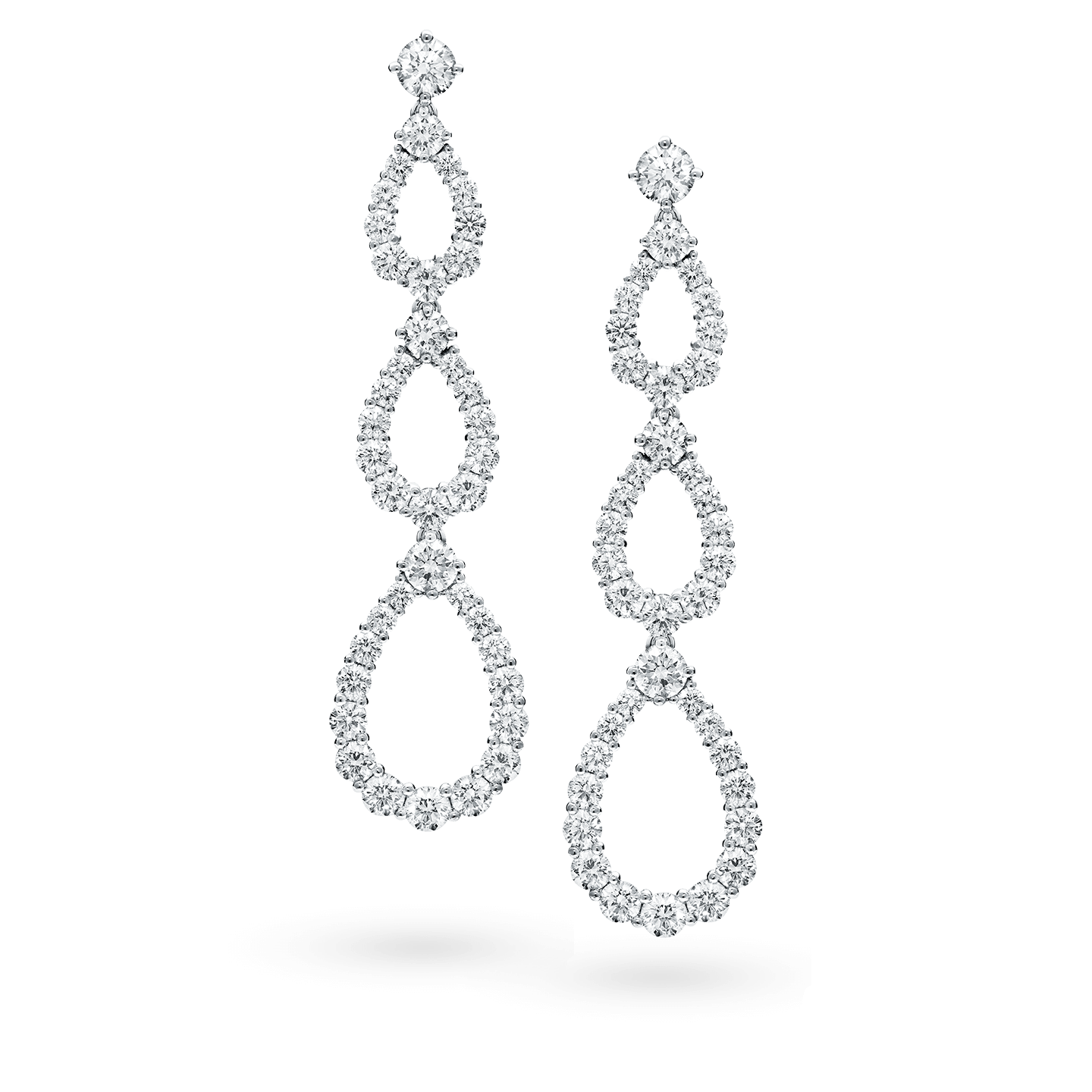 Diamond Loop三环钻石耳环正面视图