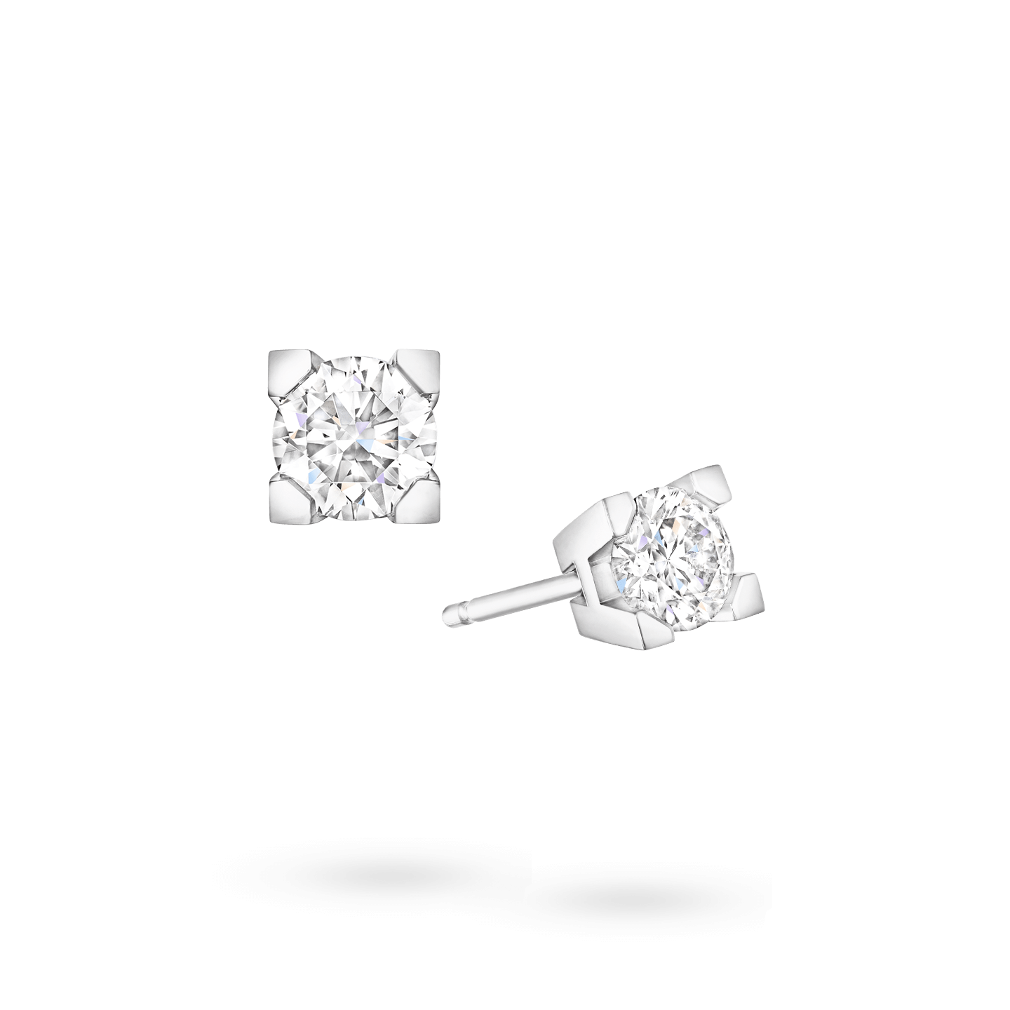 Angled view of the HW Logo Diamond Earstuds
