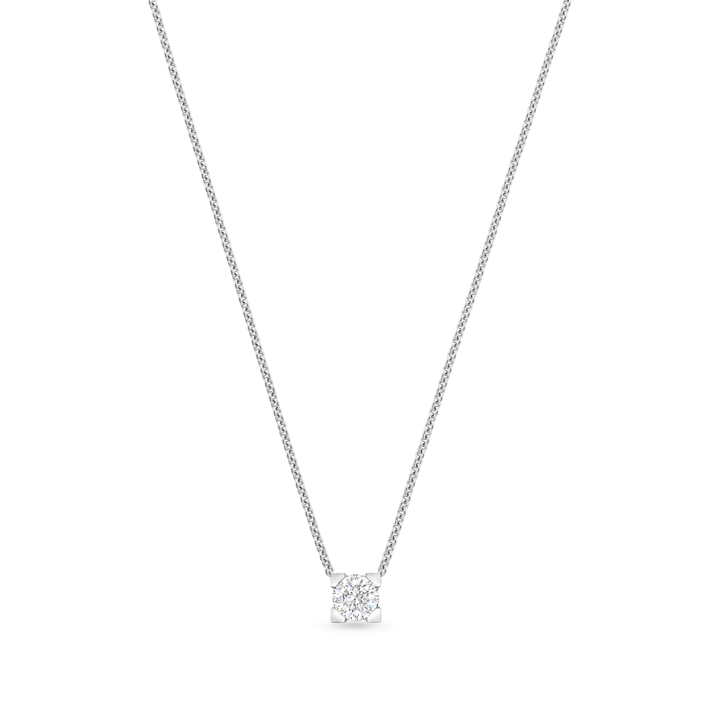 HW Logo Diamond Pendant Stud on a longer chain