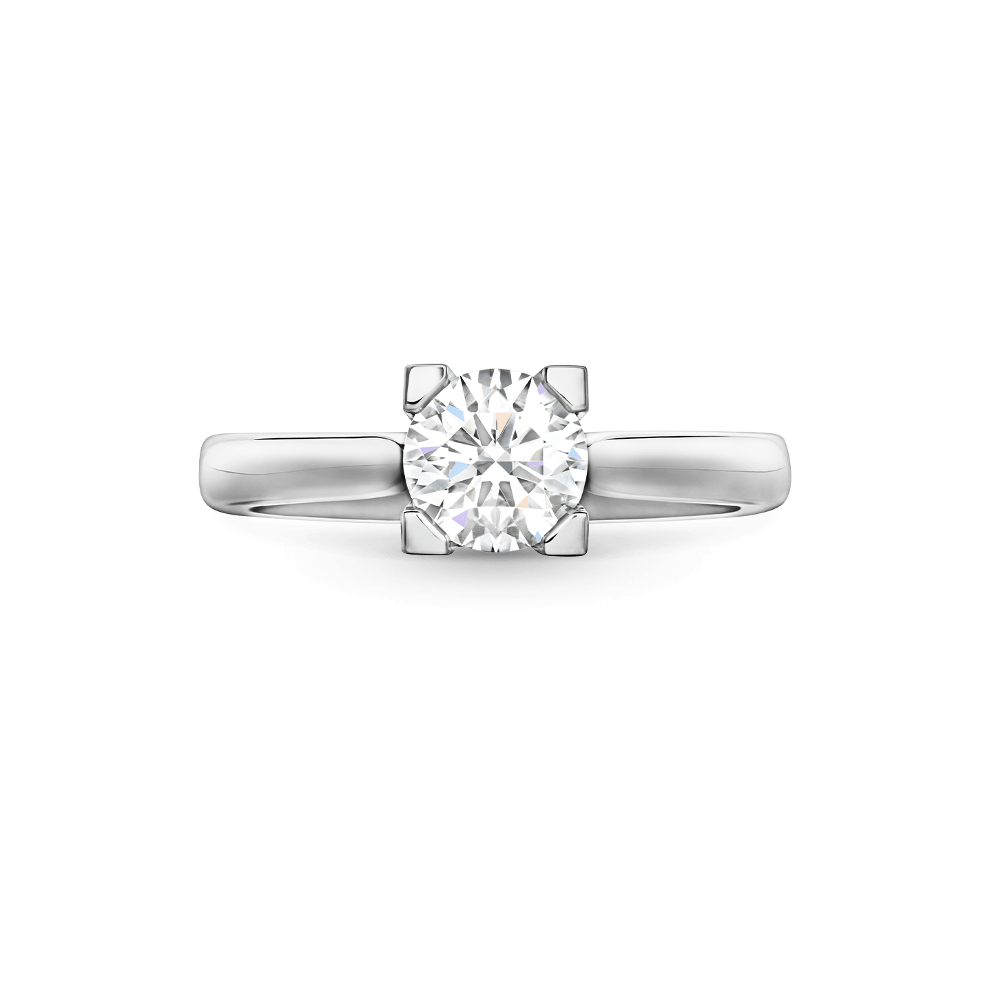 Vue de face de la Bague de fiançailles HW Logo diamant taille brillant