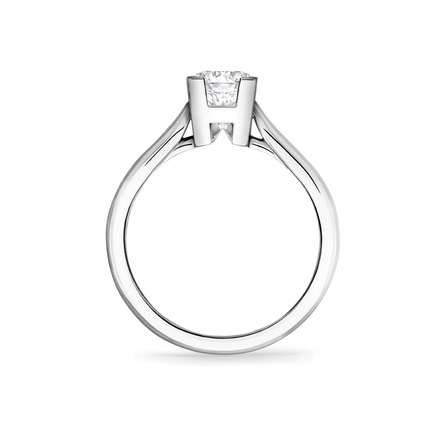 Vue latérale de la Bague de fiançailles HW Logo diamant taille brillant