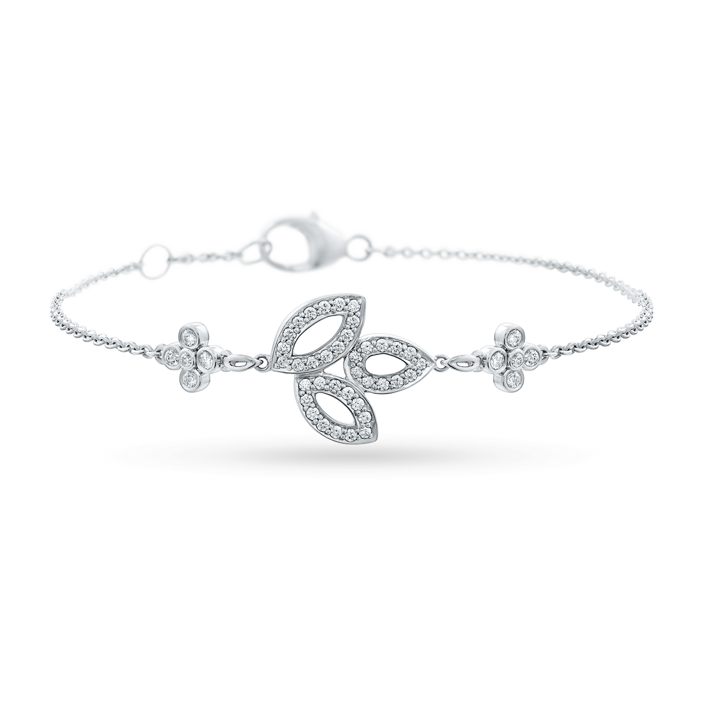 Bracelet Lily Cluster en platine et diamant