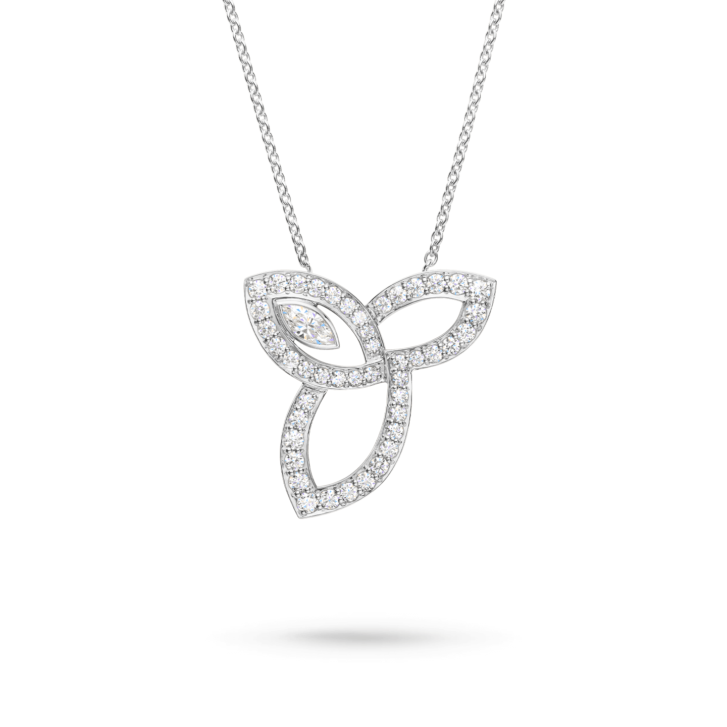 Lily Cluster Diamond Pendant, Large on a chain