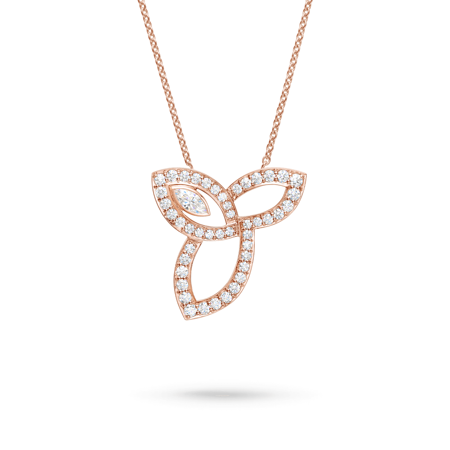 Lily Cluster Diamond Pendant, Large on a chain