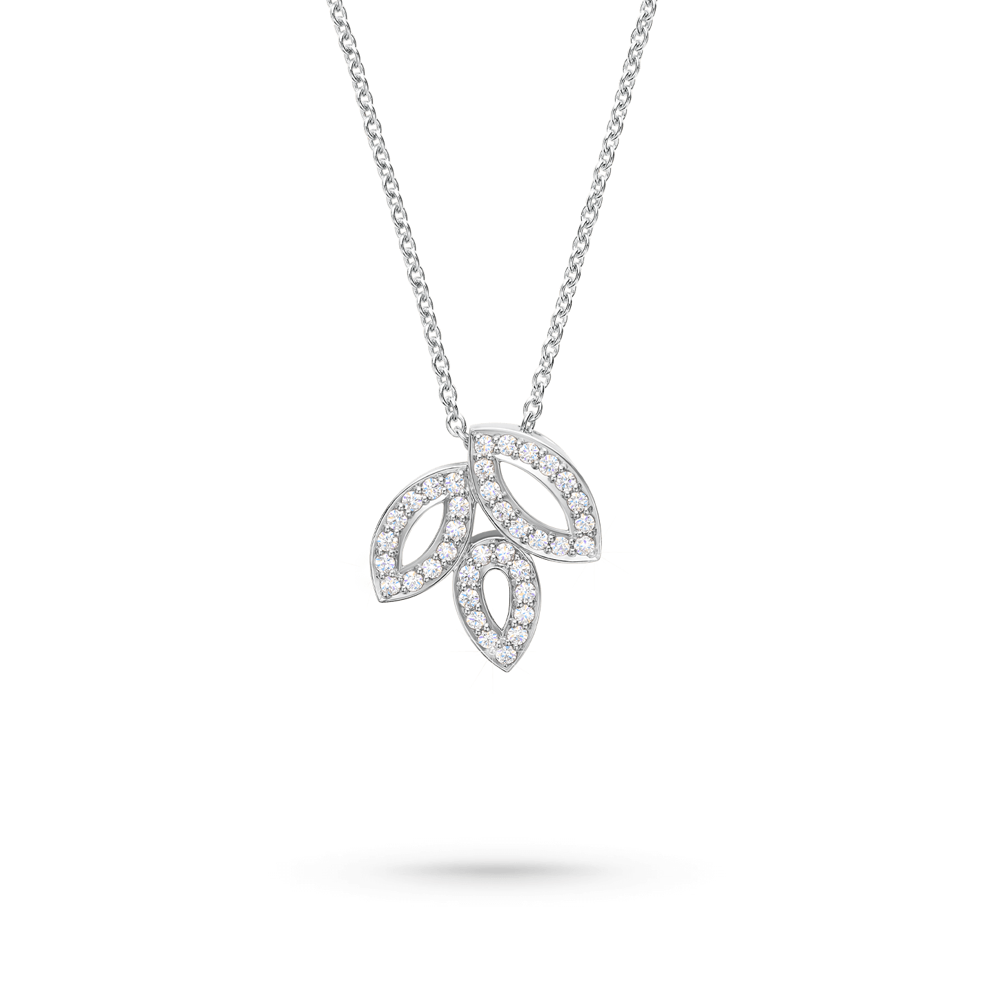 Lily Cluster Diamond Pendant, Small on a chain