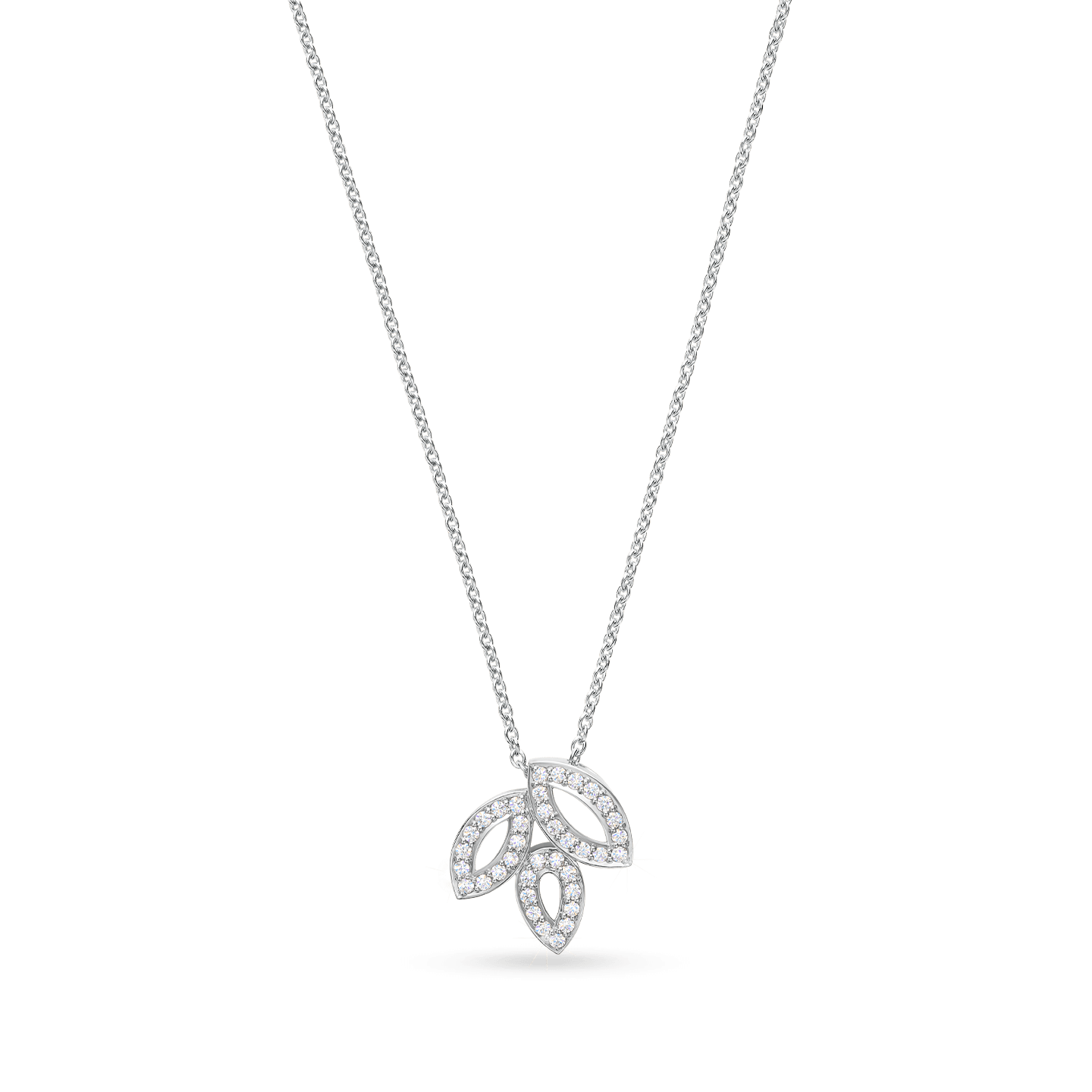 Lily Cluster Diamond Pendant, Small on a chain