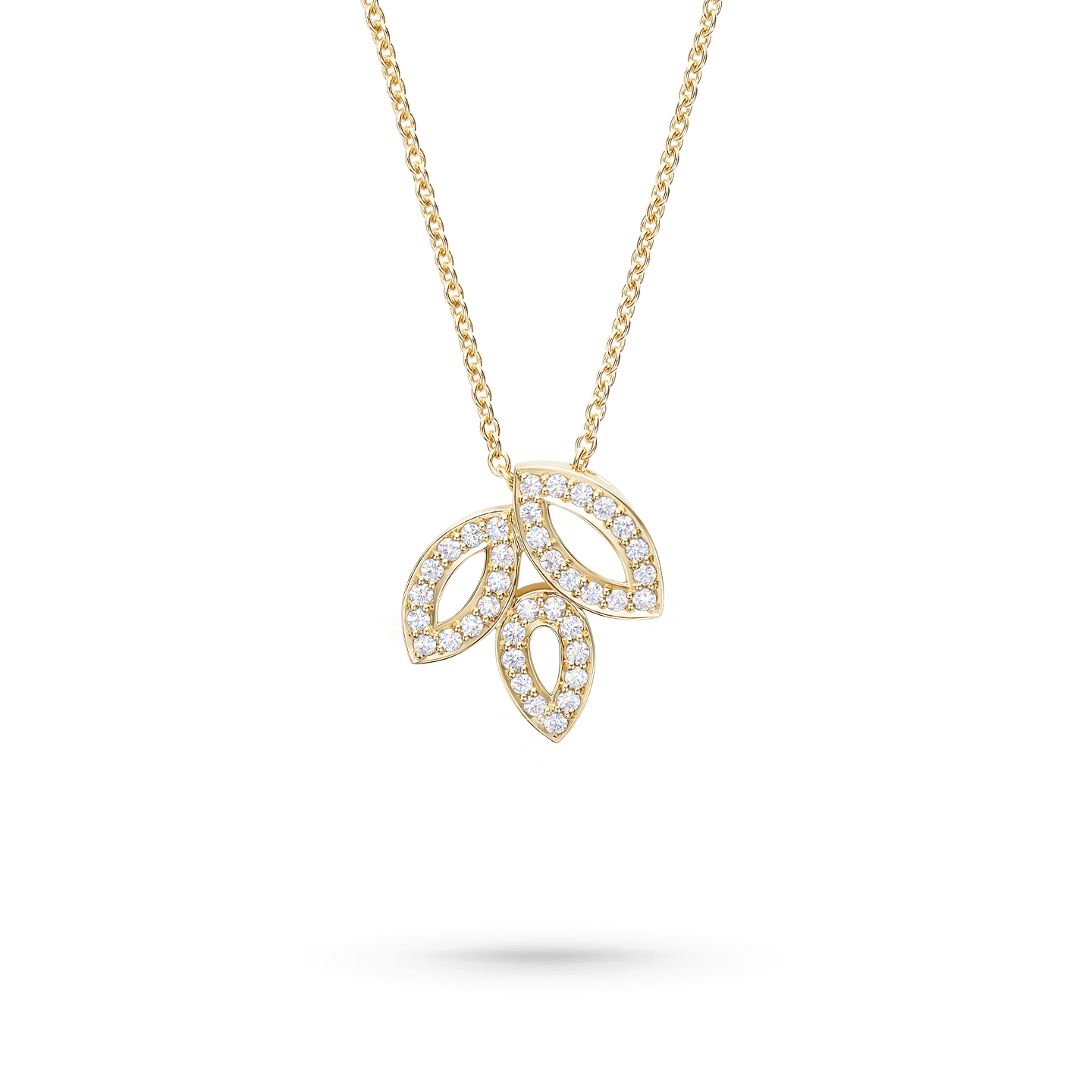 Lily Cluster Diamond Pendant, Small on a chain