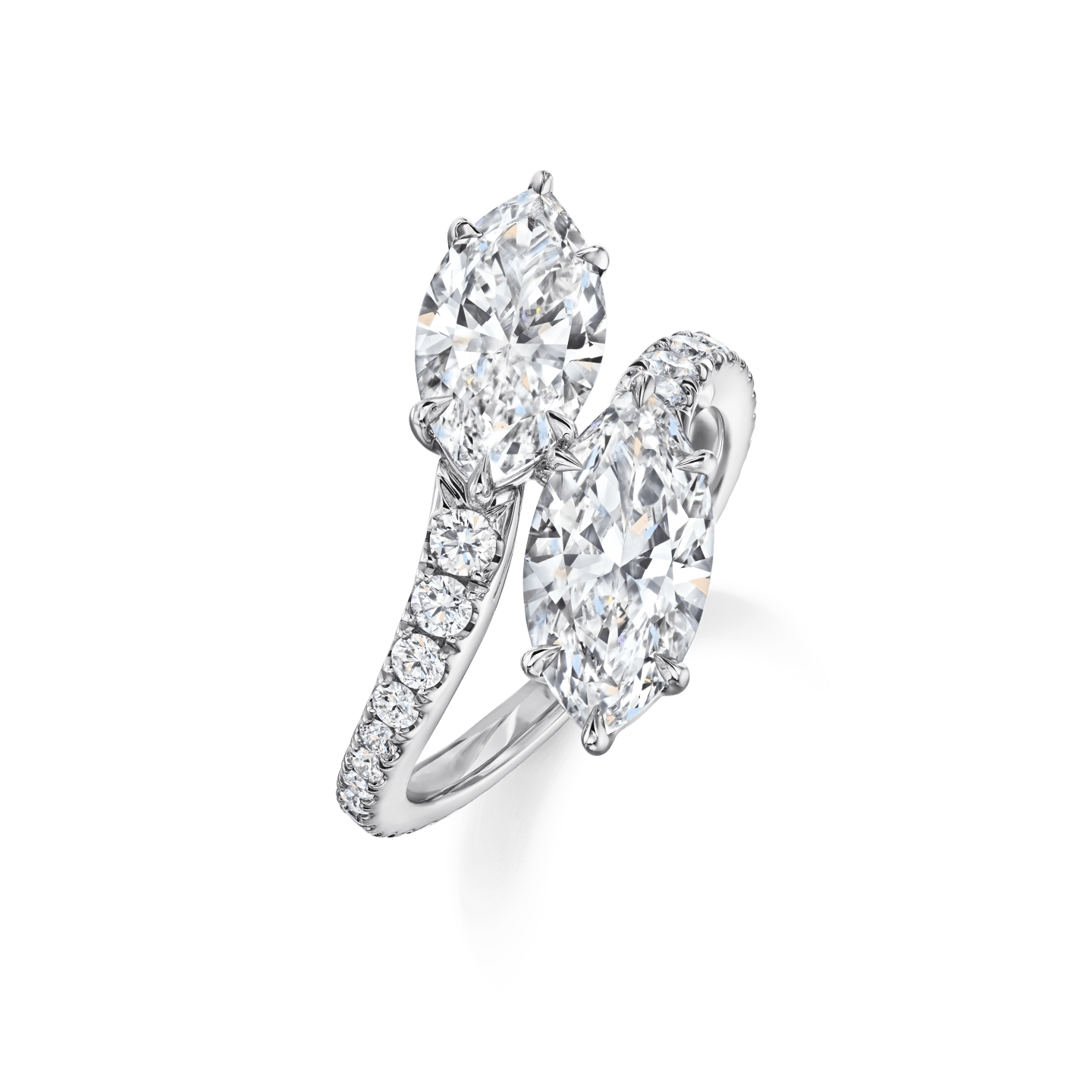 Angled view of the Bridal Couture Marquise Diamond Engagement Ring