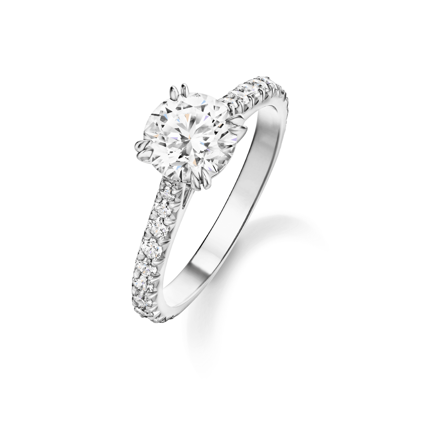 Angled view of the Brilliant Love Diamond Engagement Ring