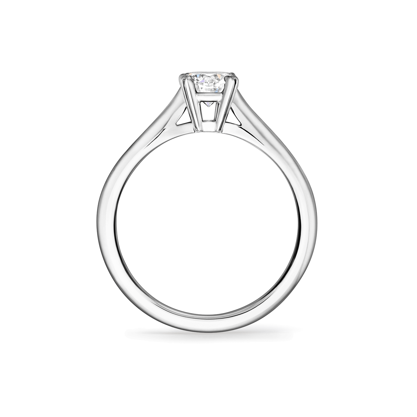 Vue latérale de la Bague de fiançailles Solitaire diamant 