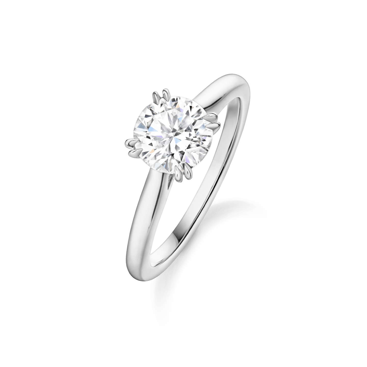 Vue en angle de la Bague de fiançailles Solitaire diamant 