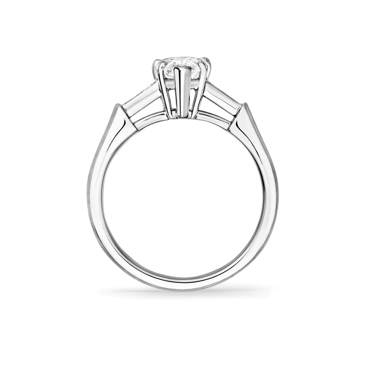 Vue latérale de la Bague de fiançailles Tryst diamant taille poire