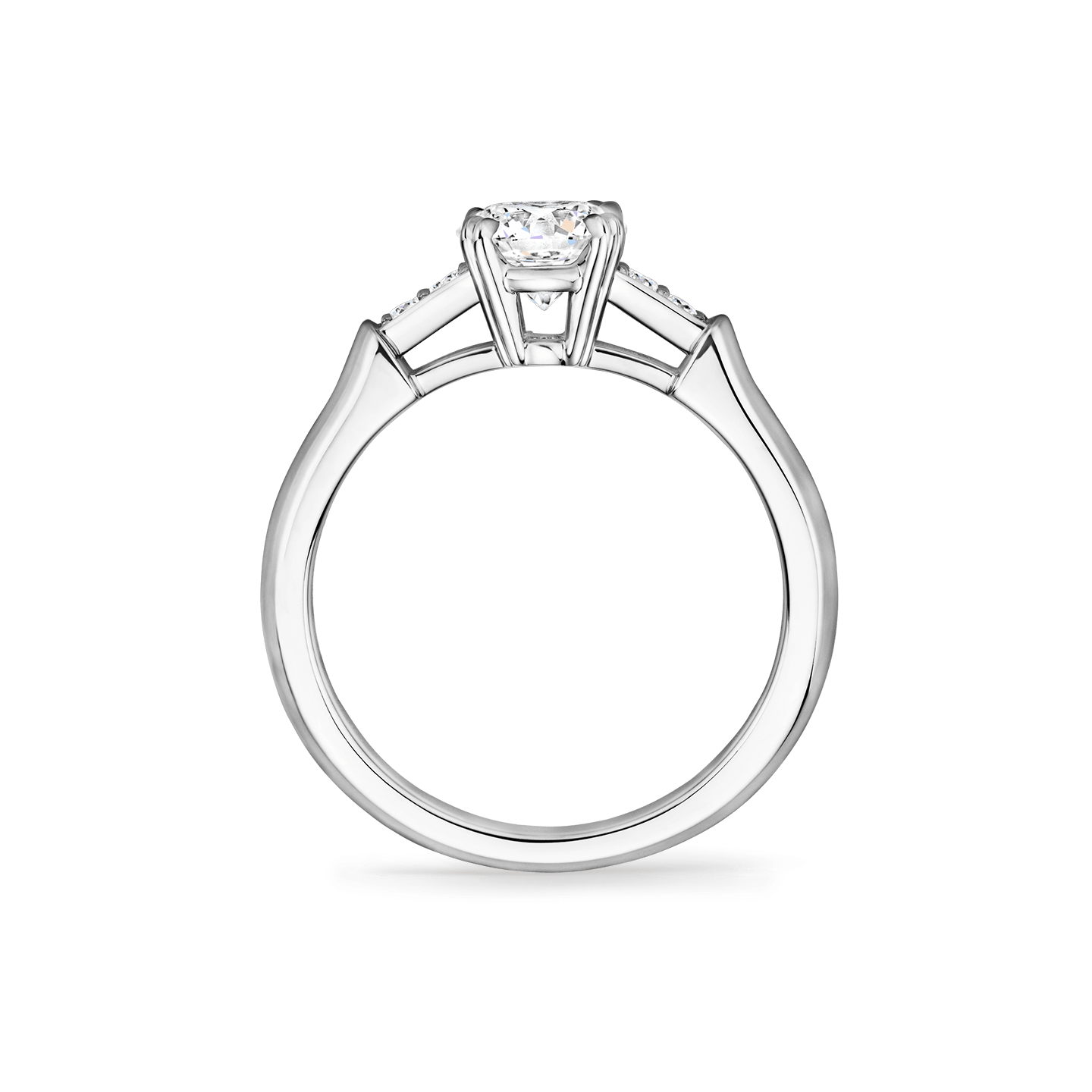 Vue latérale de la Bague de fiançailles Tryst diamant taille brillant