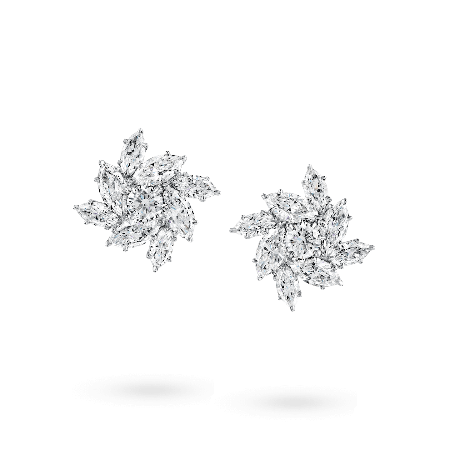 Front view of the Pirouette Diamond Earrings