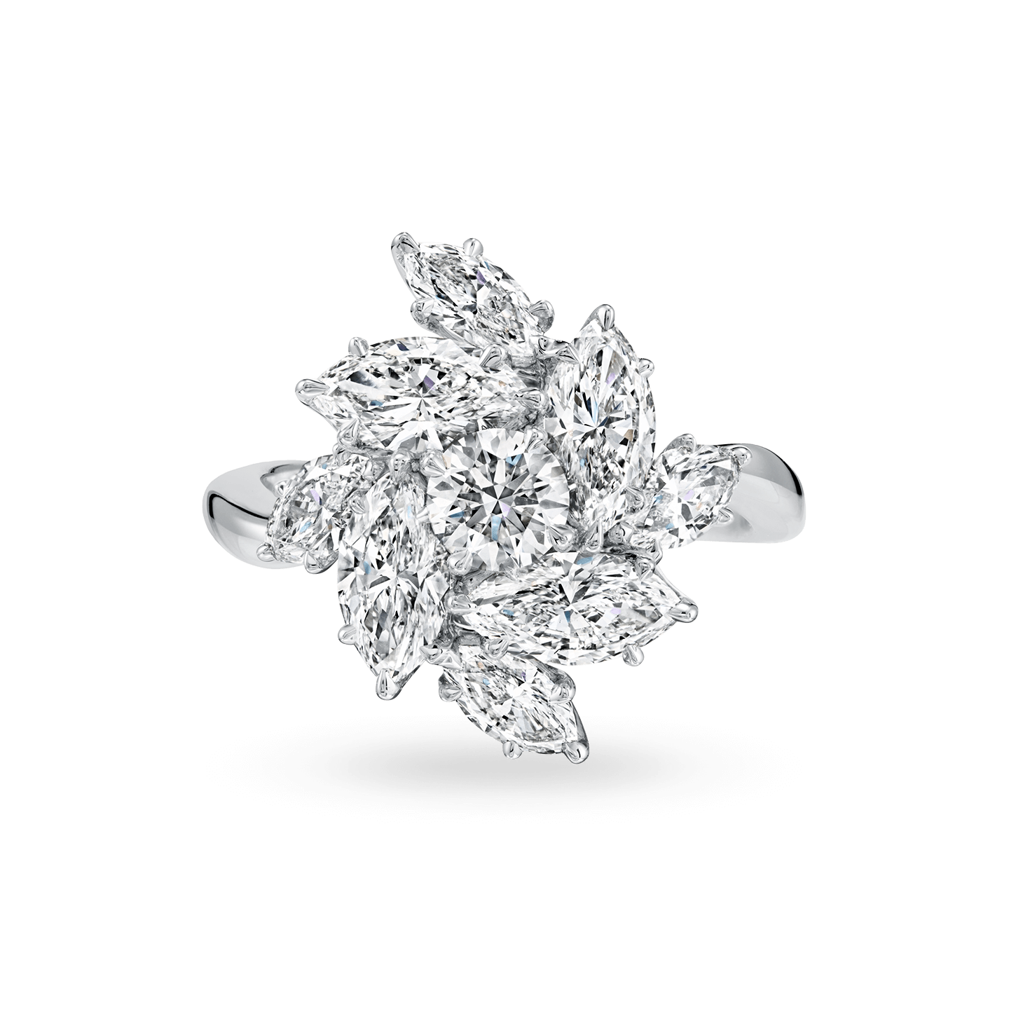 Front view of the Pirouette Diamond Ring