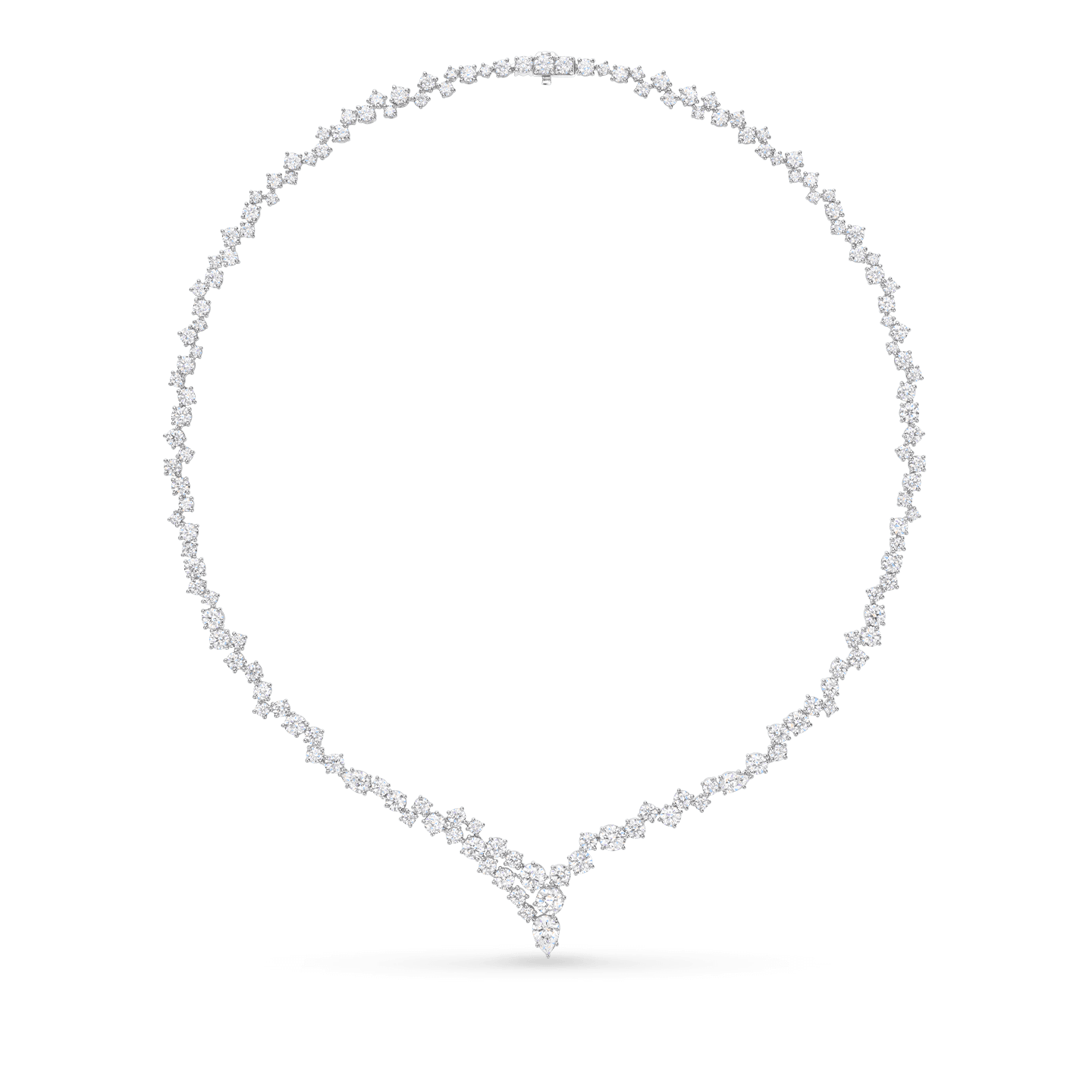 Vue de face de la Collier Sparkling Cluster en diamant