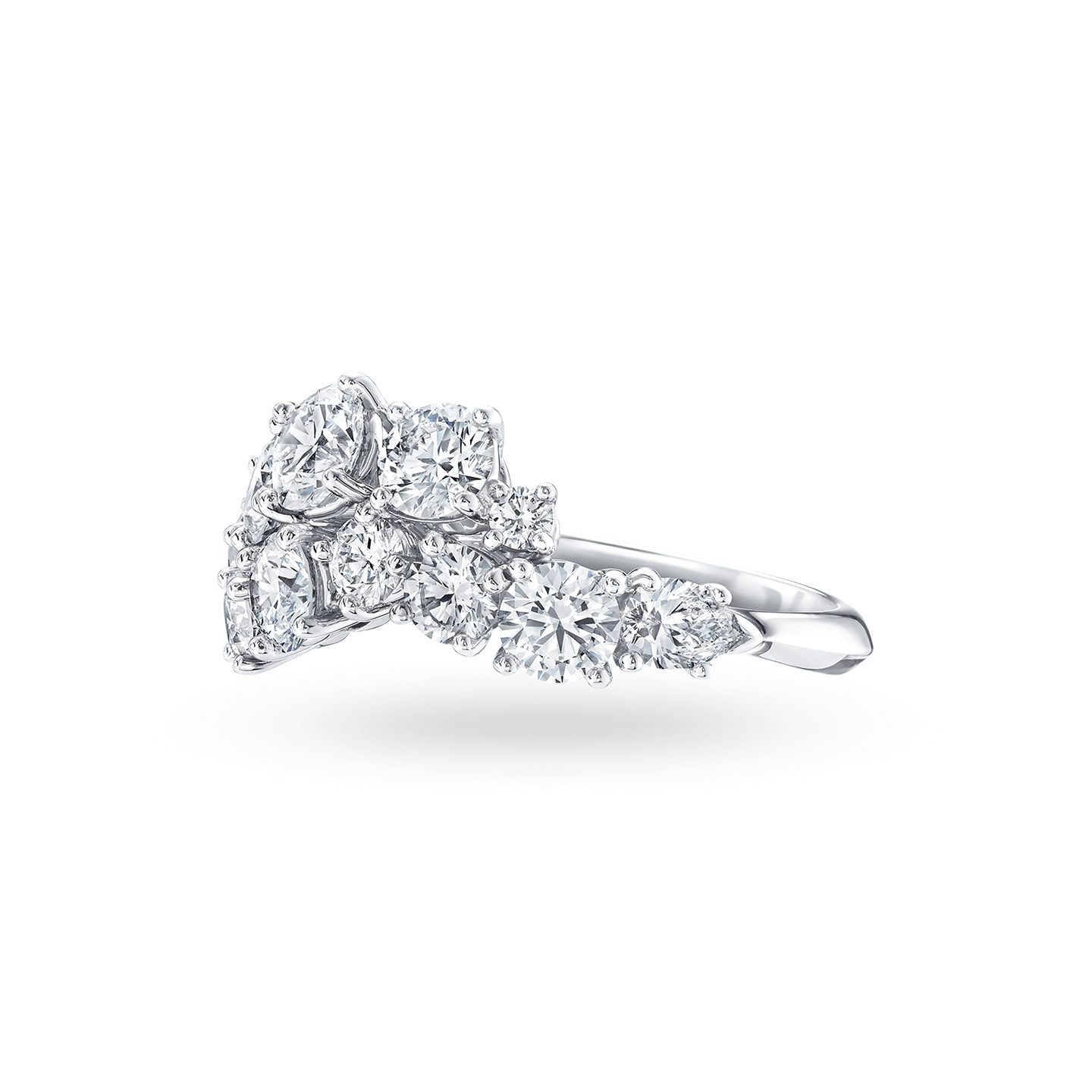 Vue en angle de la Bague Sparkling Cluster en diamant