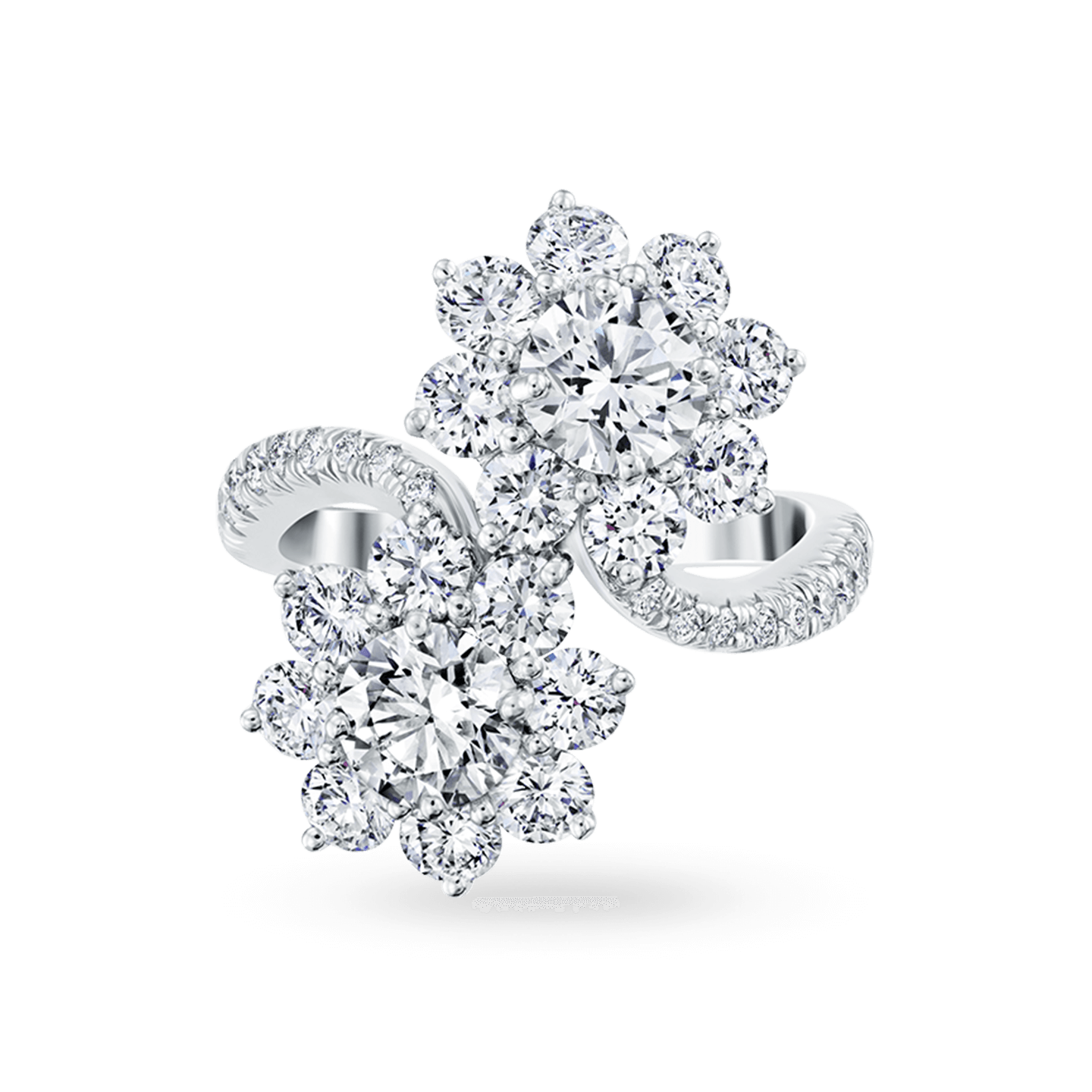 Front view of the Sunflower Diamond Twin Ring