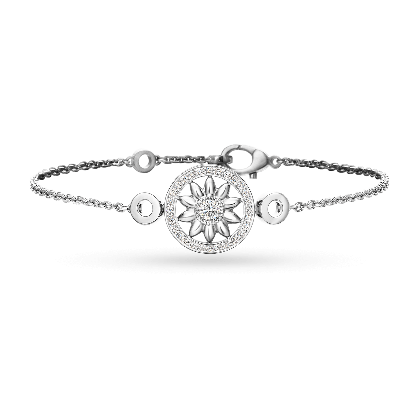Vue de face de la Bracelet Winston Gates en platine et diamant