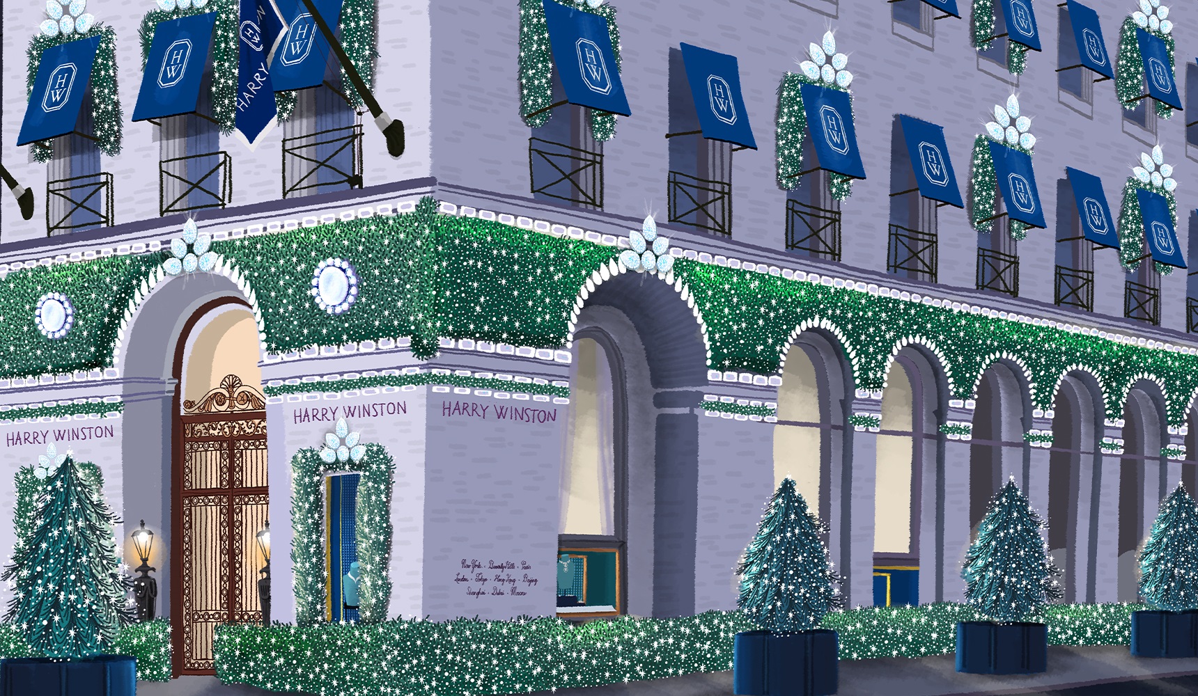Holiday Façade of the Harry Winston Salon in New York